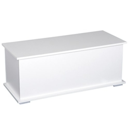HOMCOM Truhe Aufbewahrungsbox Holzkiste mit klappbarem Deckel Spanplatte Weiß 100 x 40 x 40cm - 1